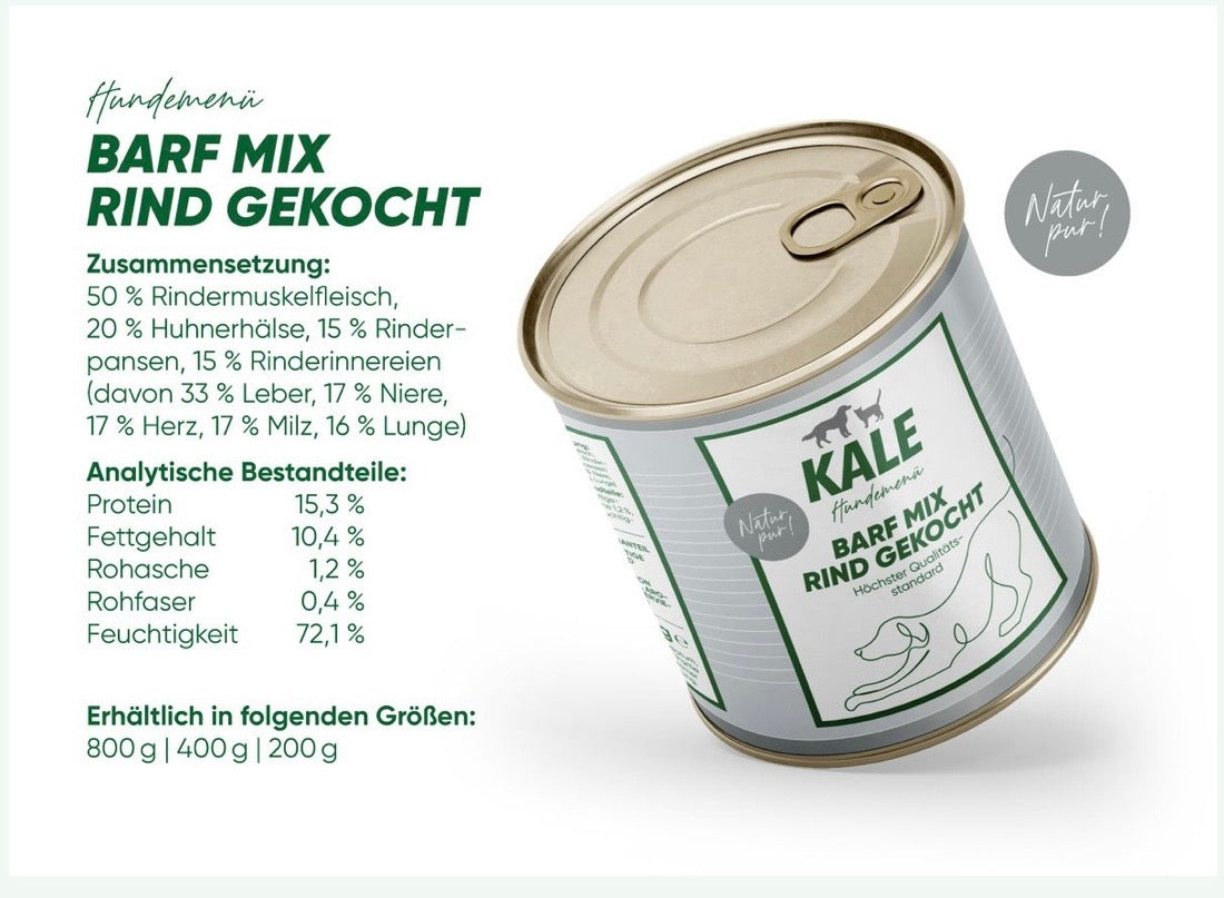 Kale Barf Mix gekocht