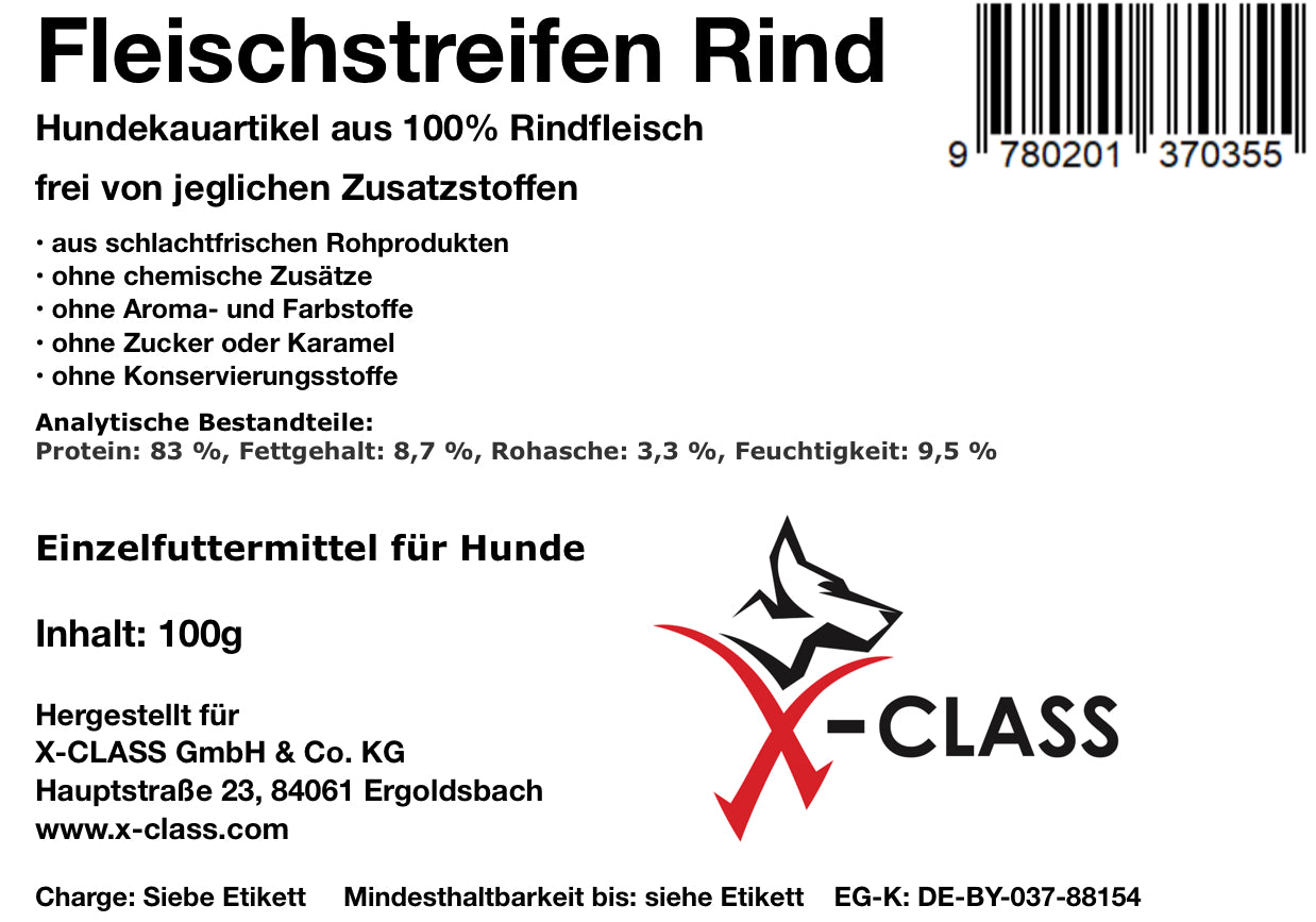 Fleischstreifen vom Rind, getrocknet, 100g