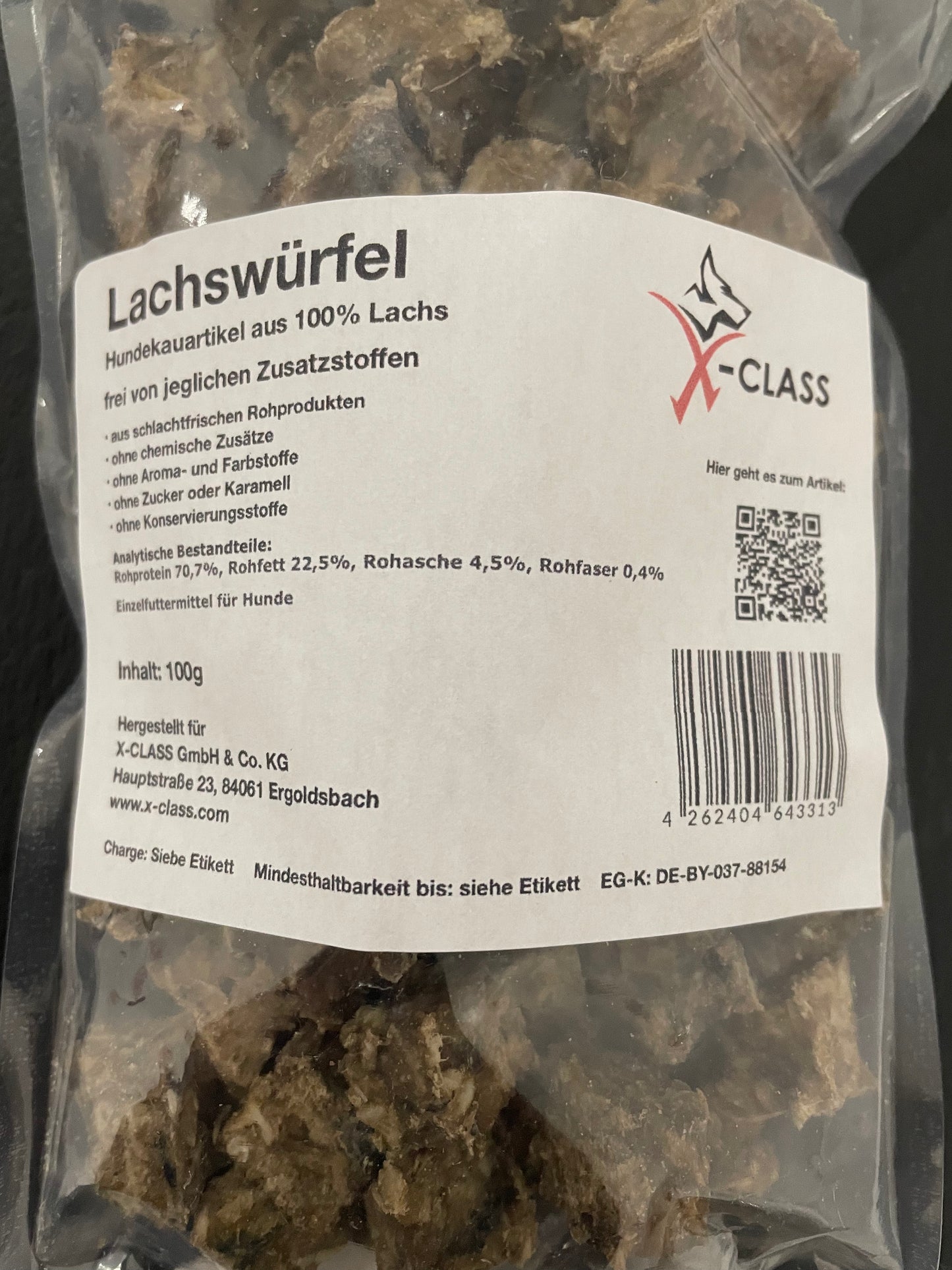 Lachswürfel, getrocknet