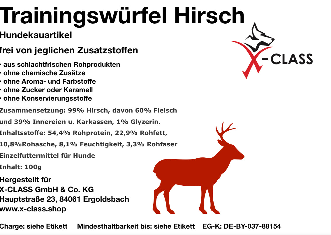 Trainingswürfel Hirsch 100g