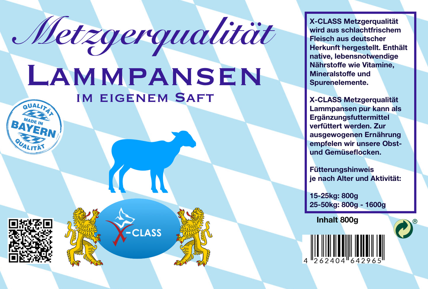 Metzgerqualität Lammpansen im eigenem Saft