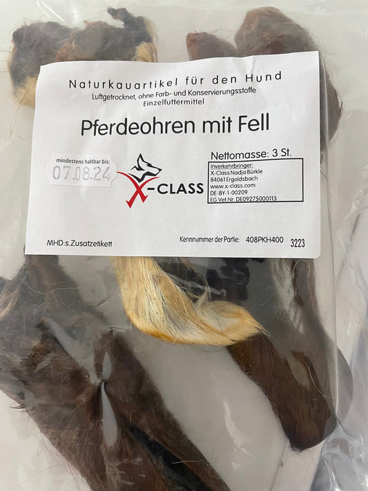 Pferdeohren mit Fell, 3Stück