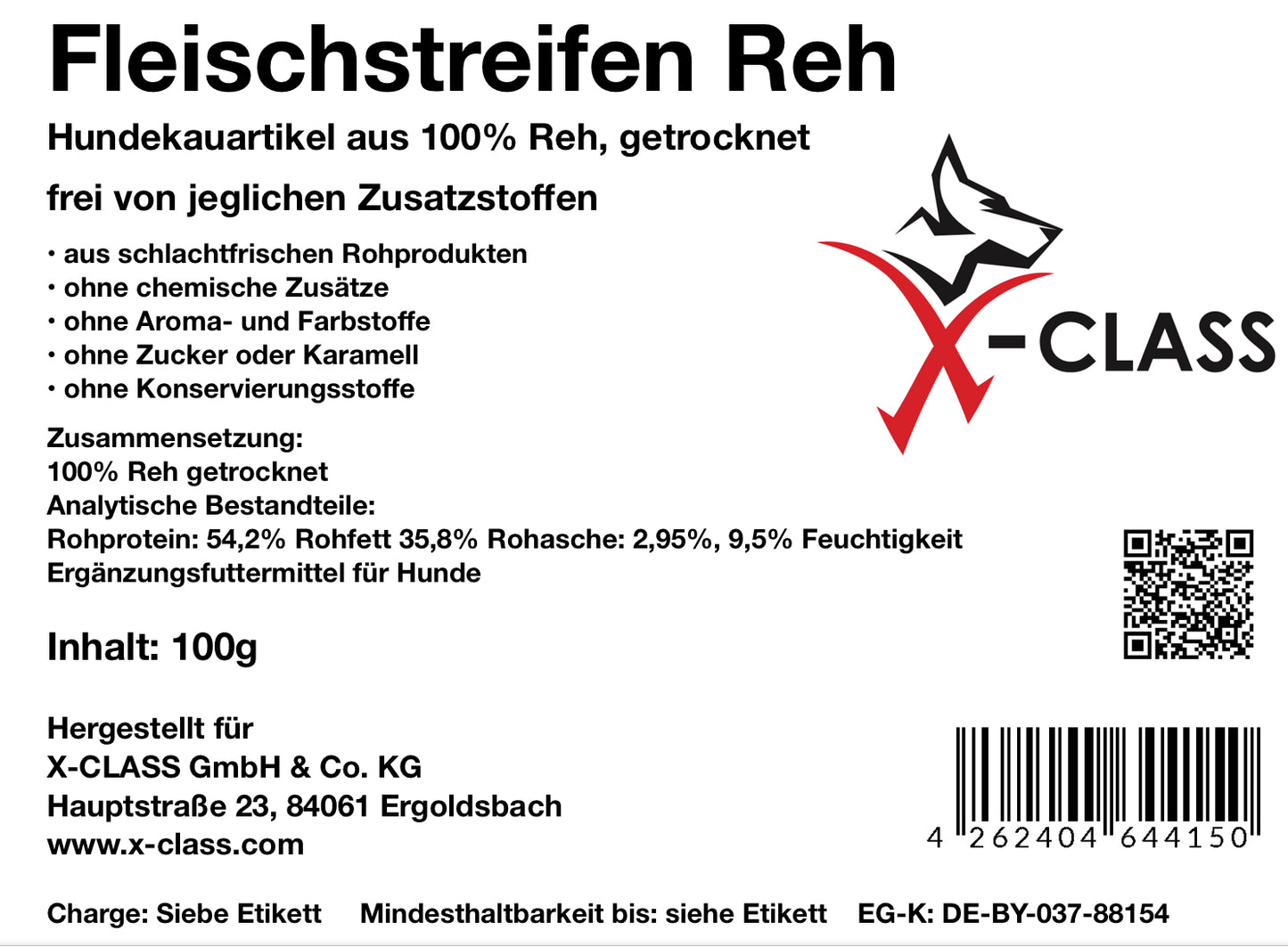 Fleischstreifen Reh, 100g