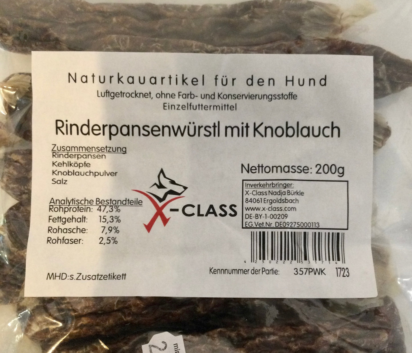 Rinderpansen Würstl mit Knoblauch 200g