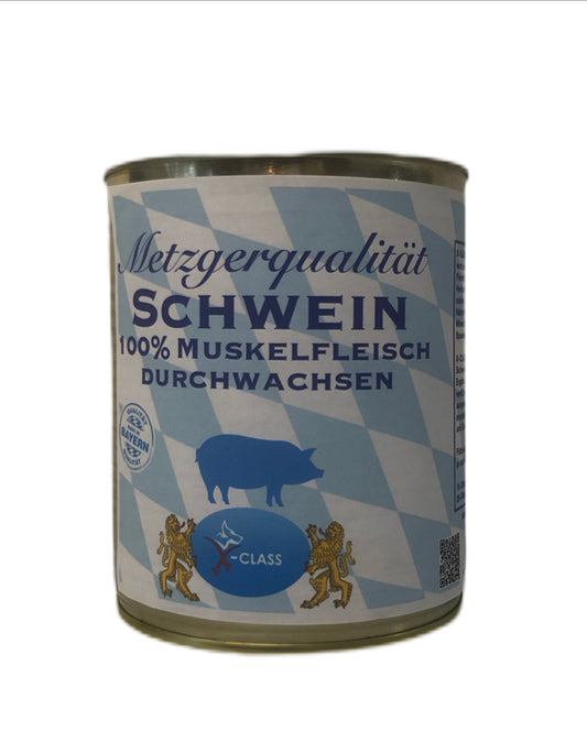 Metzgerqualität Schwein 100% Muskelfleisch durchwachsen 800g