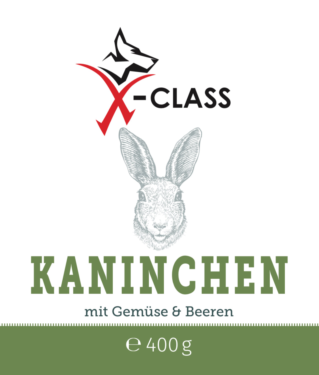 Kaninchen mit Gemüse und Beeren