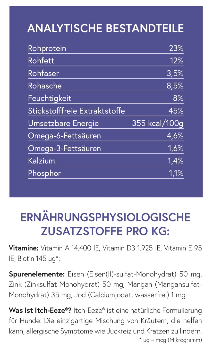 Lachs mit Forelle, Kartoffel & Itch-Eeze für ausgewachsene Hunde