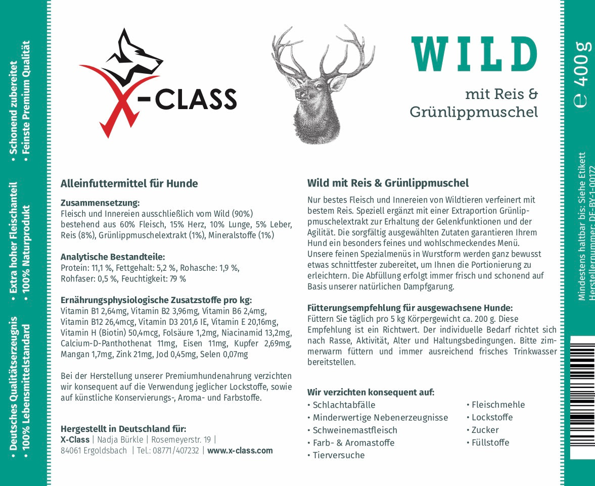 Wild mit Reis & Grünlippmuschel