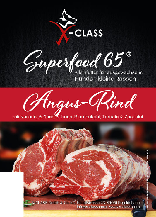 Superfood 65 Angus Rind für ausgewachsene Hunde kleiner Rassen