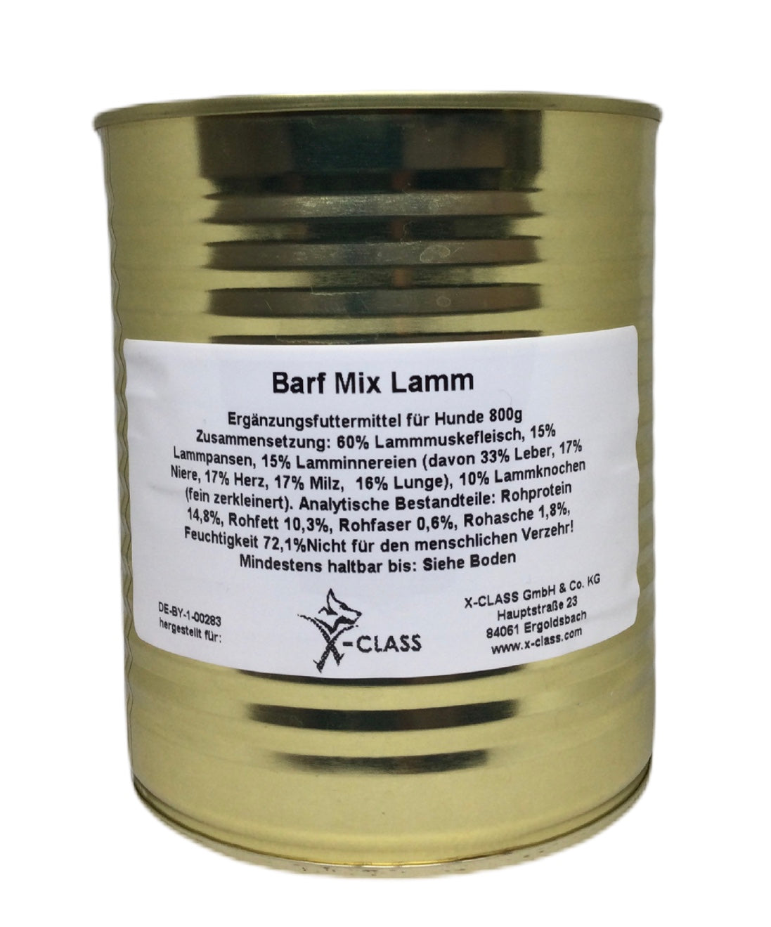 Metzgerqualität BARF Mix Lamm 800g Dose