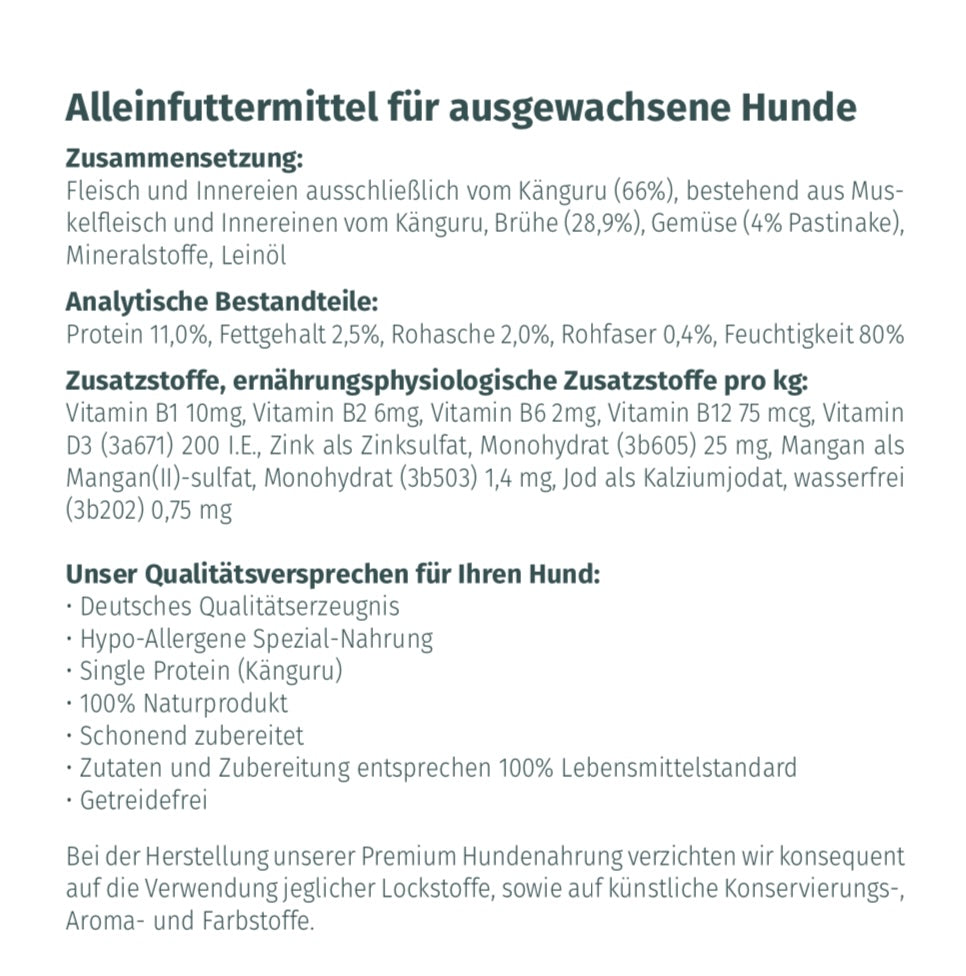 Känguru mit Pastinake & Leinöl 400g