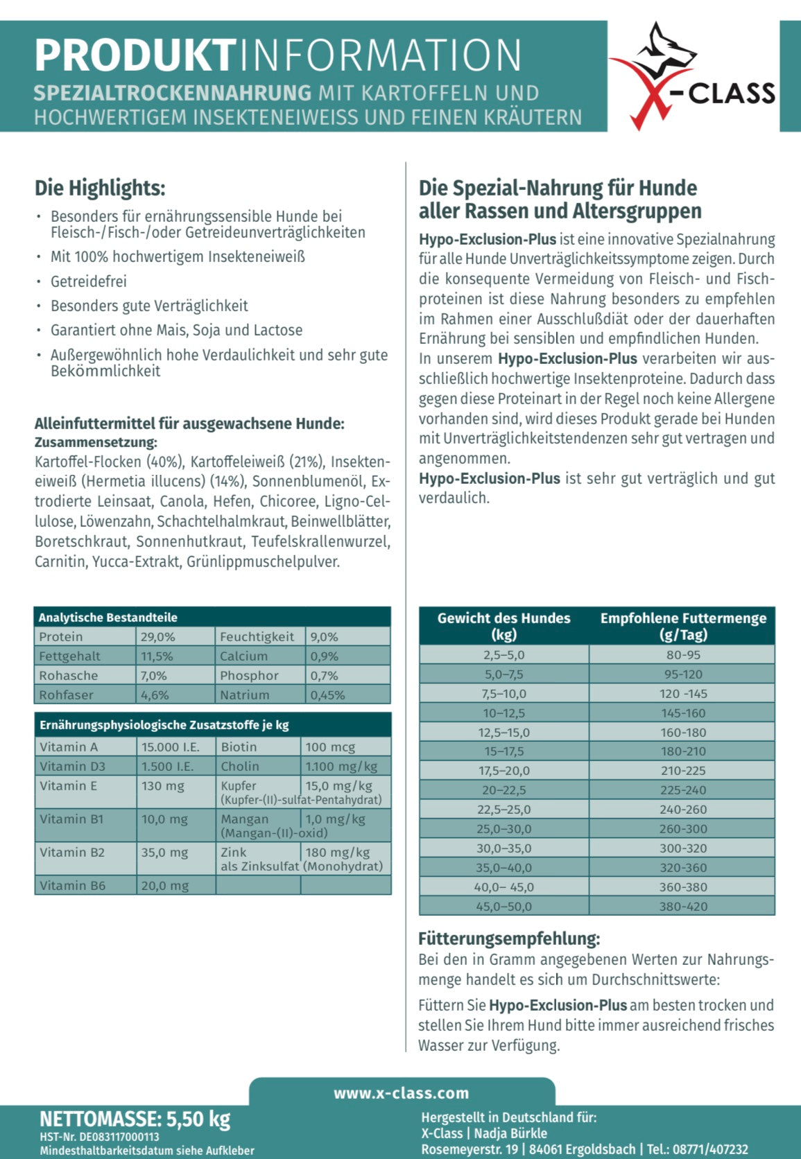 Hypo-Exclusion-Plus Insect Trockennahrung