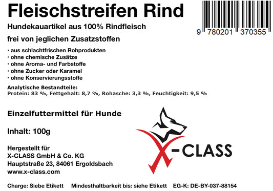 Fleischstreifen vom Rind, getrocknet, 100g