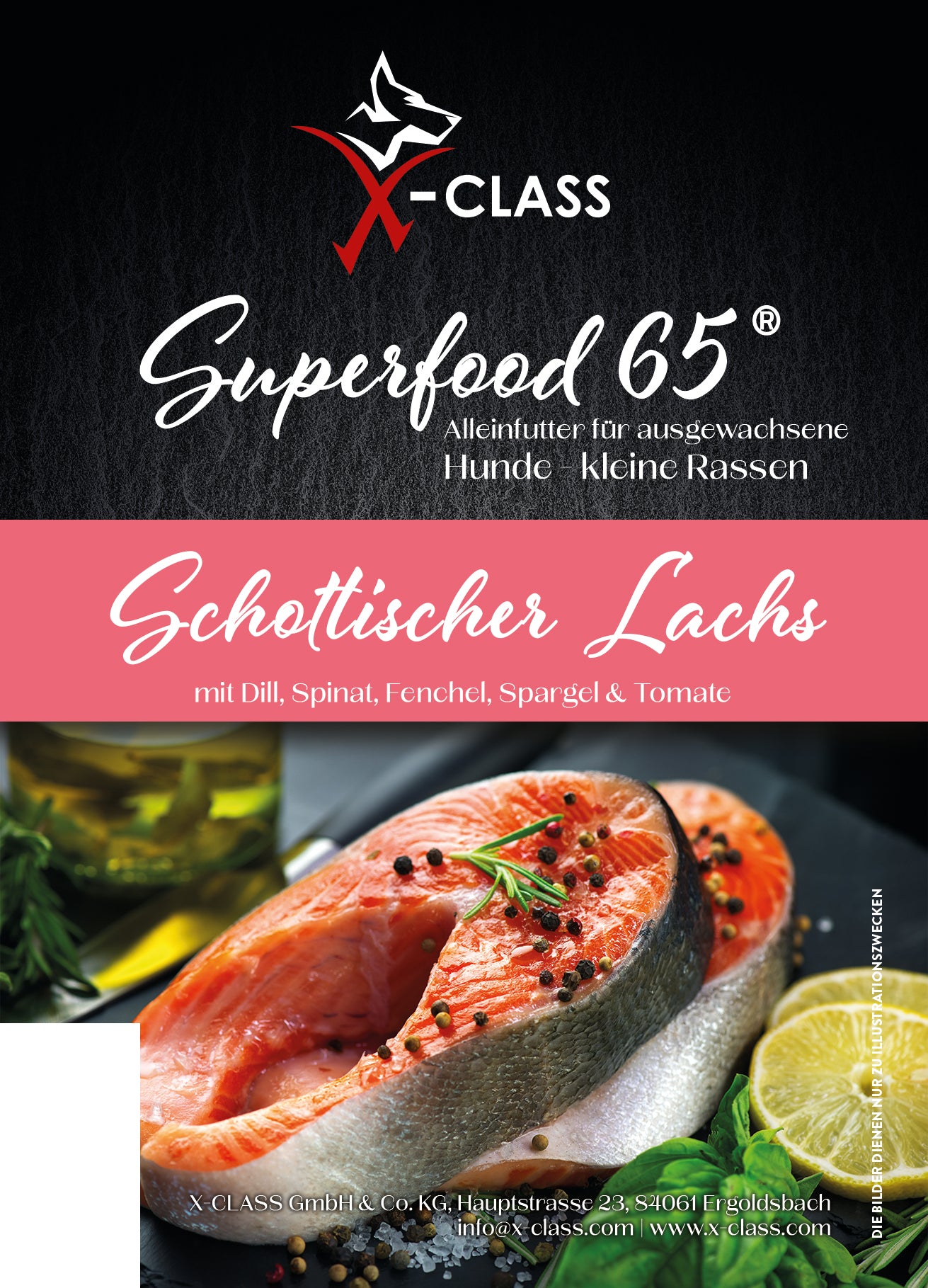 Superfood 65 Schottischer Lachs für ausgewachsene kleine Hunde