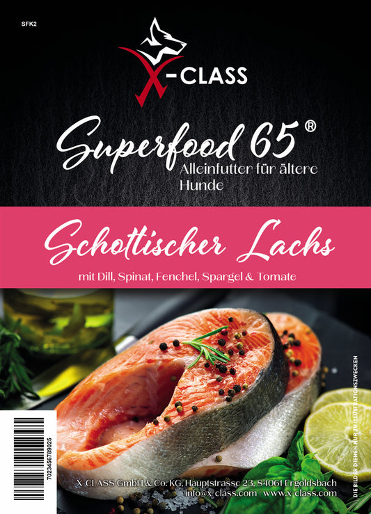 Superfood 65 Schottischer Lachs für ausgewachsene ältere Hunde / Senior