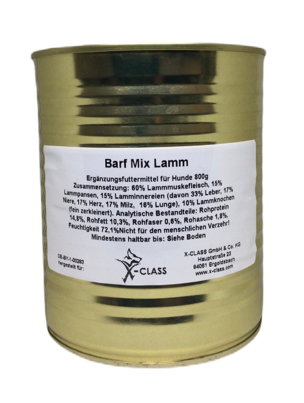 Metzgerqualität BARF Mix Lamm 800g Dose