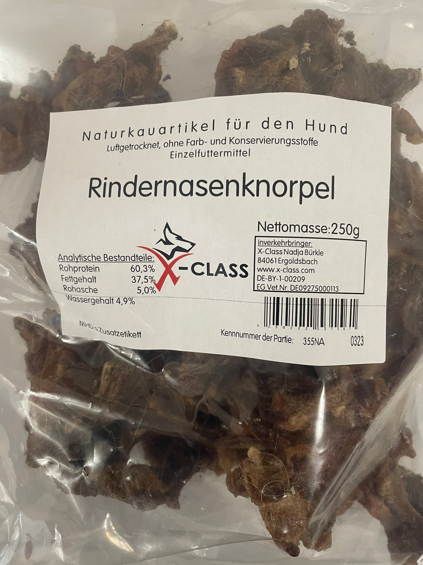 Rindernasenknorpel, getrocknet, 250g