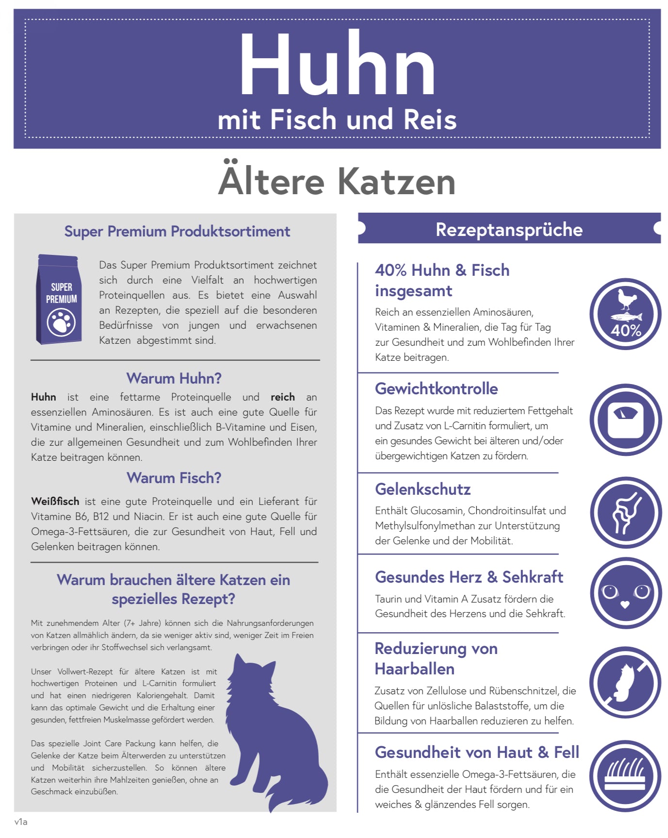 Super Premium Cat - Huhn mit Fisch und Reis für ältere Katzen