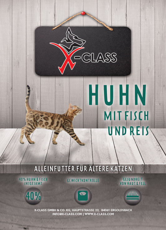 Super Premium Cat - Huhn mit Fisch und Reis für ältere Katzen