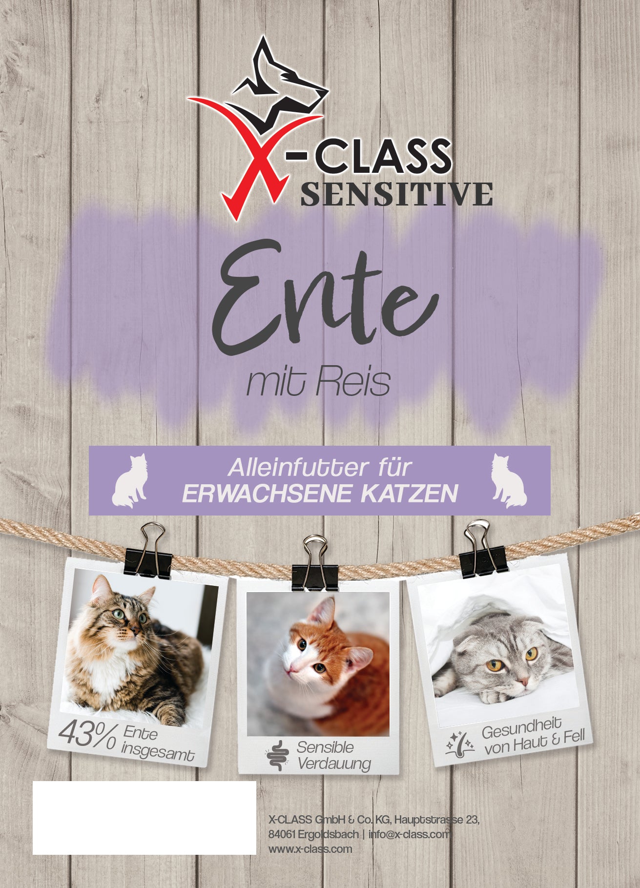 X-CLASS Sensitive Cat Ente mit Reis