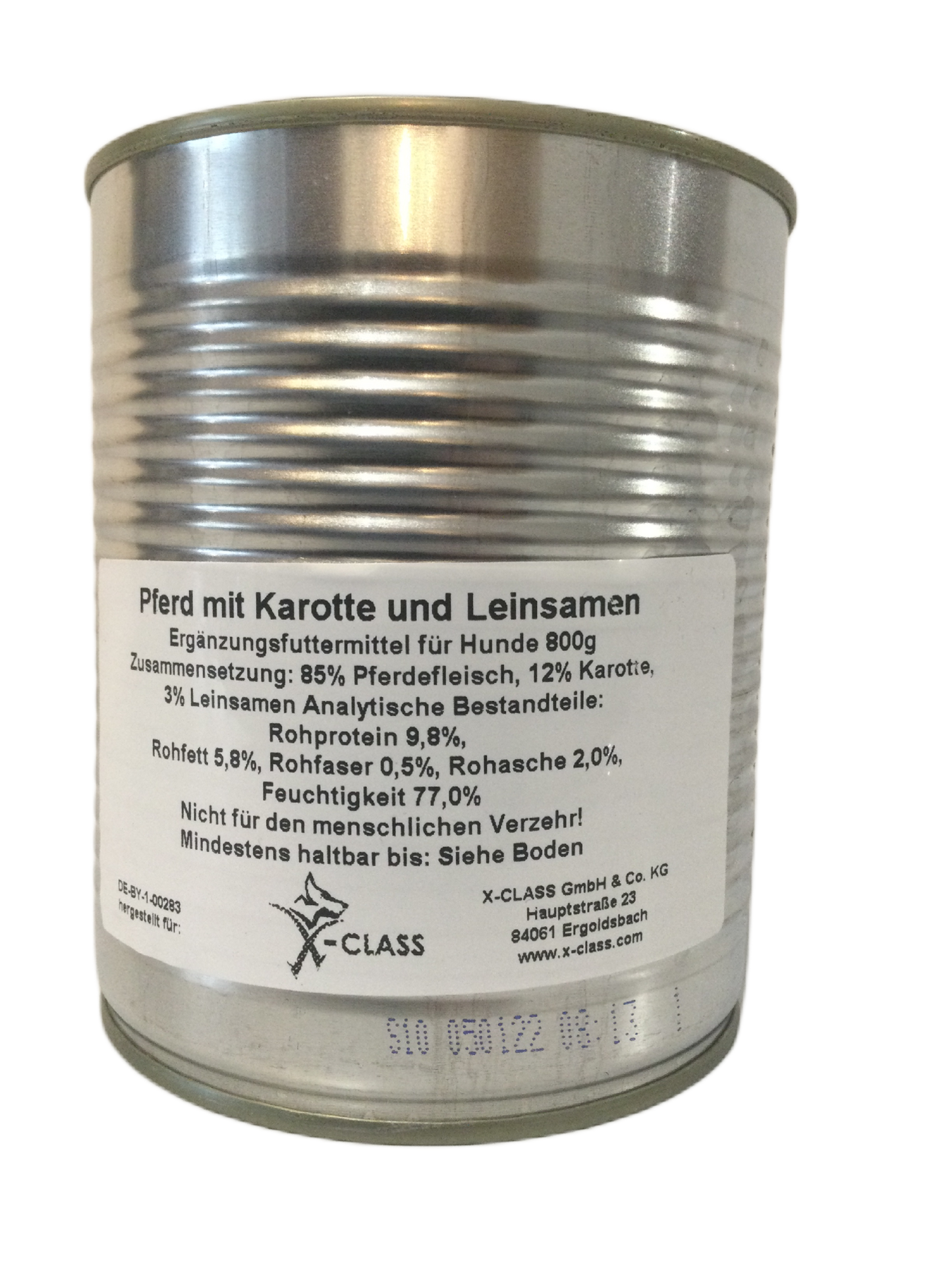 Metzgerqualität Pferd mit Karotte und Leinsamen 800g Dose