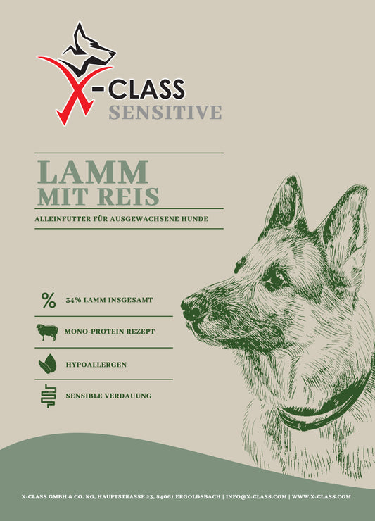 X-CLASS Sensitive Lamm mit Reis für ausgewachsene Hunde