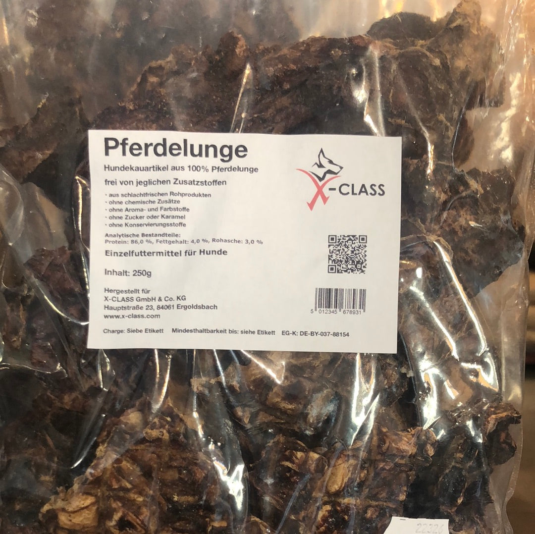 Pferdelunge in Würfel (gr0ße Stücke), getrocknet 250g