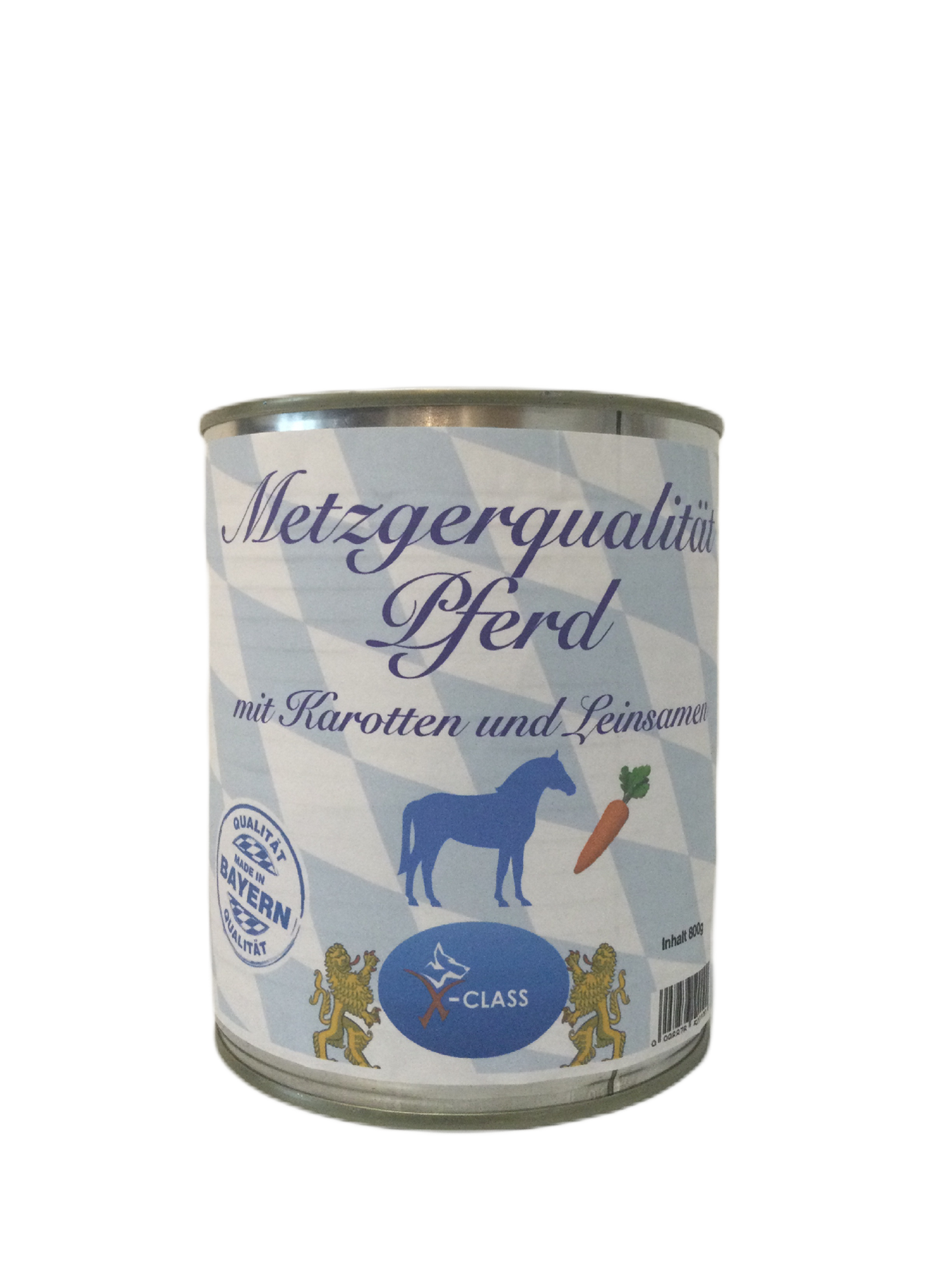 Metzgerqualität Pferd mit Karotte und Leinsamen 800g Dose