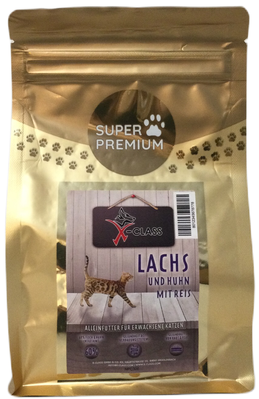 Super Premium Cat - Lachs und Huhn mit Reis