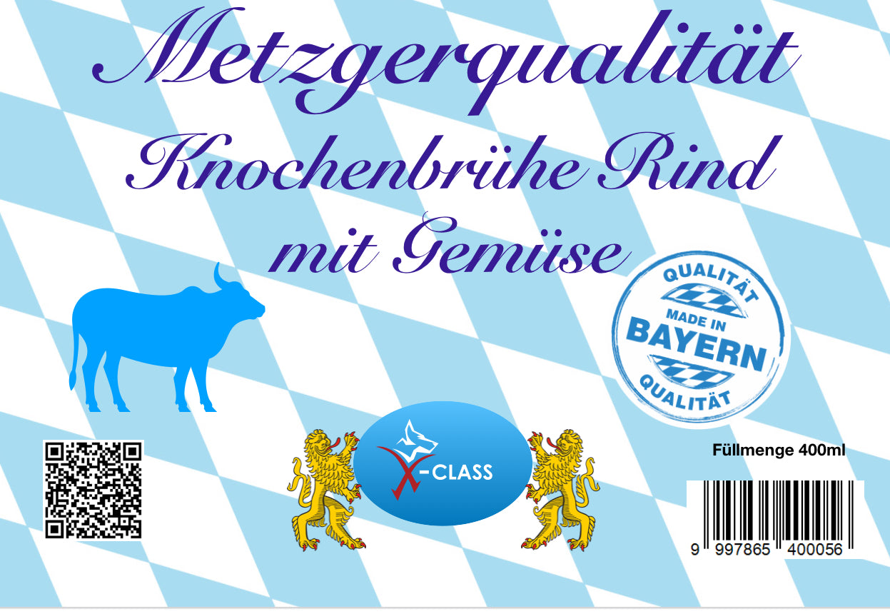 Metzgerqualität Knochenbrühe Rind mit Gemüse, 400ml